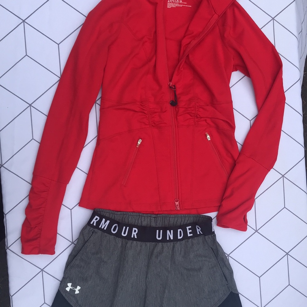 Zella XS zip top, Under Armour Play up 3.0 shorts